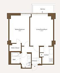 六本木ヒルズゲートタワー 1LDKの間取図画像