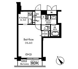 ParkCube学芸大学 1Kの間取図画像