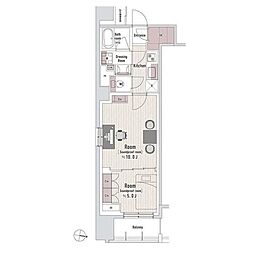 渋谷区本町3丁目マンション 2Kの間取図画像