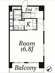 信越ビル 1Kの間取図画像