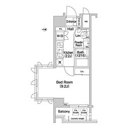 コンフォリア麻布EAST 1Kの間取図画像
