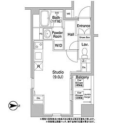 コンフォリア銀座EAST ワンルームの間取図画像