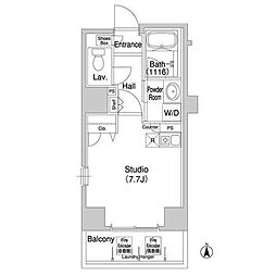 コンフォリア銀座EAST ワンルームの間取図画像