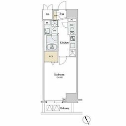 ロイジェント新橋 1Kの間取図画像