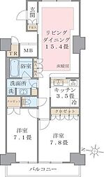 Brilliaist東雲キャナルコート 2LDKの間取図画像