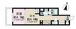 アドミラル碑文谷 1DKの間取図画像