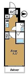 アイル新宿 1Kの間取図画像