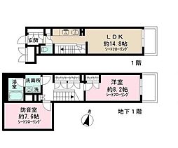 アドミラル碑文谷 1SLDKの間取図画像