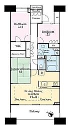 ザリバープレイスセンターコート 3LDKの間取図画像
