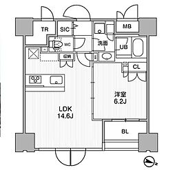 東神田テラスレジデンス 1LDKの間取図画像