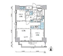 パークアクシス両国馬車通り 2LDKの間取図画像