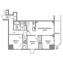 アスマチメゾン両国2 3LDKの間取図画像