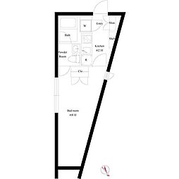 FLATエムスリー 1Kの間取図画像