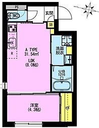 アドレアーバン大森町 1LDKの間取図画像
