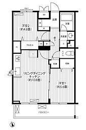 ステラメゾン下北沢 2LDKの間取図画像