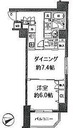 日神デュオステージ浅草寿町 1DKの間取図画像