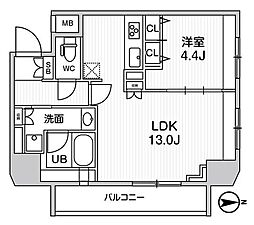 ジェノヴィア浅草橋2スカイガーデン 1LDKの間取図画像