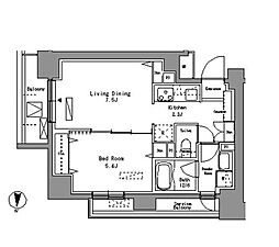 パークアクシス錦糸町 1LDKの間取図画像