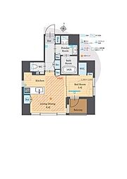 パークルール恵比寿 1LDKの間取図画像