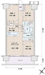 エスティメゾン豊洲レジデンスB棟 3LDKの間取図画像