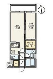 S-RESIDENCE駒場東大前 1LDKの間取図画像