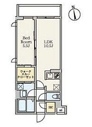 S-RESIDENCE駒場東大前 1LDKの間取図画像
