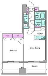 レジディア西麻布 1LDKの間取図画像