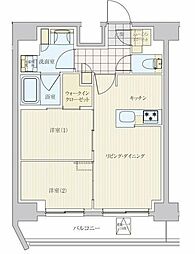 リビオメゾン戸越銀座 2LDKの間取図画像