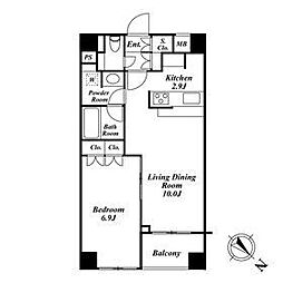 SPACIA三軒茶屋弐番館 1LDKの間取図画像