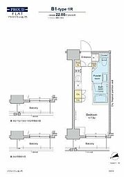 プラウドフラット虎ノ門 ワンルームの間取図画像