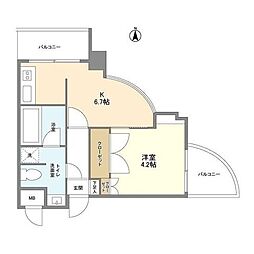 ノナプレイス渋谷富ヶ谷 1DKの間取図画像