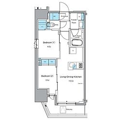 ルフォンプログレ秋葉原EAST 2LDKの間取図画像