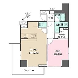 CrestHill文京千石 1LDKの間取図画像