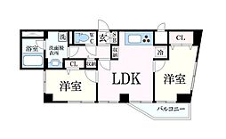 MYRIARESIDENCE上池袋2 2LDKの間取図画像