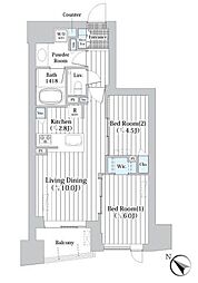 ザ・グランクラッセ日本橋イースト 2LDKの間取図画像