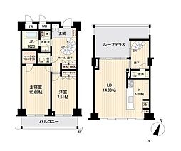 エスティメゾン白金台 2LDKの間取図画像