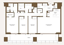 麻布台ヒルズ レジデンスB 3LDKの間取図画像
