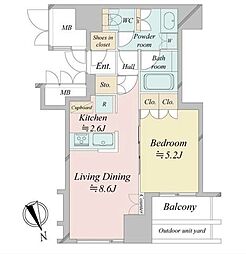 ウエストパークタワー池袋 1LDKの間取図画像
