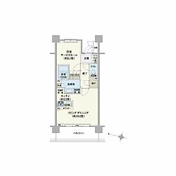 リージア経堂テラスガーデン 1LDKの間取図画像
