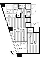 COSMOSREIDShinjukuYochomachi 1LDKの間取図画像