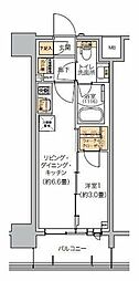 リビオメゾン芝浦 1DKの間取図画像