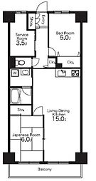 アビタート蒲田 2SLDKの間取図画像