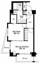 プライムアーバン用賀2 1DKの間取図画像