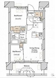 ブランシエスタ新丸子リバーフロント 2LDKの間取図画像