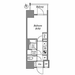 ディームス品川南大井 1Kの間取図画像