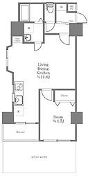キャニオンマンション文京西片 1LDKの間取図画像