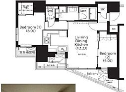 フレンシア四谷左門町 2LDKの間取図画像
