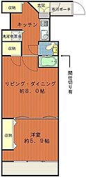 デュオスカーラ新宿 1LDKの間取図画像
