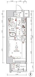 メビウス森下 1Kの間取図画像