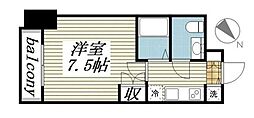 長岡メゾンドビラ勝どき 1Kの間取図画像